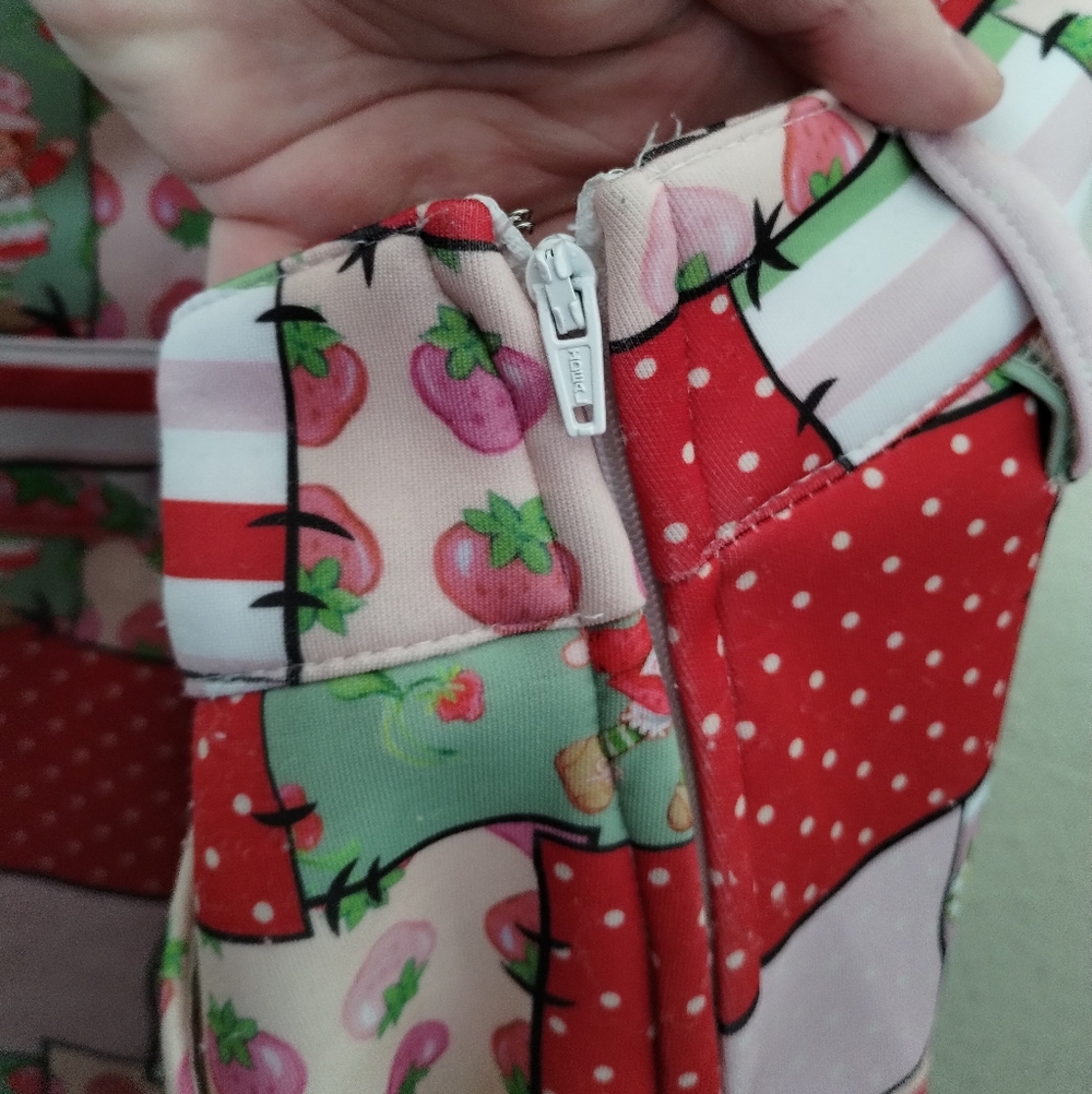HOT TOPIC Strawberry Shortcake Patchwork Shortall… - image 3